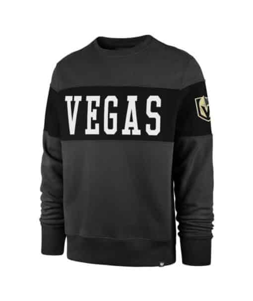 Vegas Golden Knights Men's 47 Brand Charcoal Crew Long Sleeve Pullover