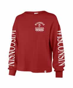 Wisconsin Badgers Women's 47 Brand Red Long Sleeve T-Shirt Tee