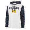 Michigan Wolverines Men's 47 Brand White Club Hoodie Pullover Long Sleeve Tee