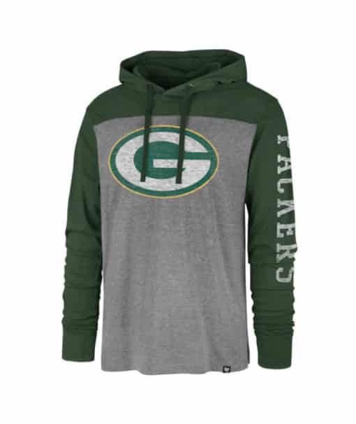 Green Bay Packers Men's 47 Brand Vintage Gray Franklin Pullover Hoodie