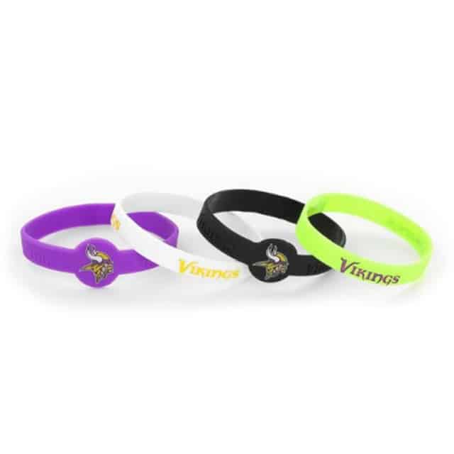 Minnesota Vikings Bracelets 4 Pack Silicone - Detroit Game Gear