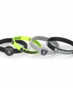 Las Vegas Raiders Bracelets 4 Pack Silicone