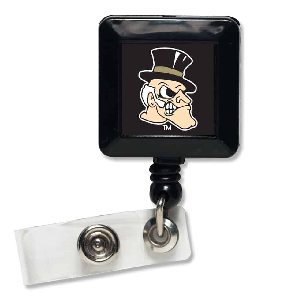 Wake Forest Demon Deacons Black Retractable Badge Holder