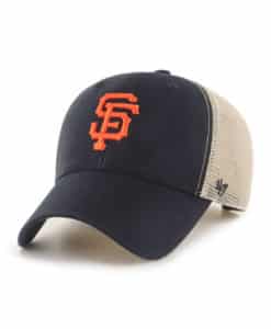 San Francisco Giants 47 Brand Black MVP Khaki Mesh Snapback Hat