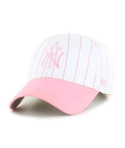 New York Yankees KIDS 47 Brand Pink Pinstripe White MVP Adjustable Hat