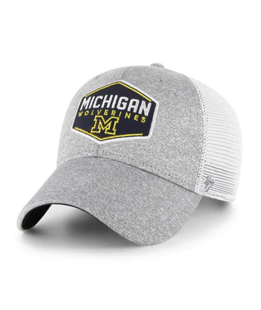 Michigan Wolverines 47 Brand Gray Contender White Mesh Stretch Fit Hat