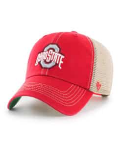 Ohio State Buckeyes 47 Brand Red Trawler Clean Up Khaki Mesh Snapback Hat