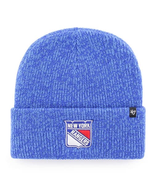 New York Rangers 47 Brand Blue Brain Freeze Cuff Knit Beanie Hat