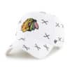 Chicago Blackhawks 47 Brand White Confetti Clean Up Adjustable Hat