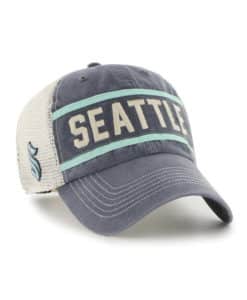 Seattle Kraken 47 Brand Vintage Navy Juncture Clean Up Mesh Snapback Hat