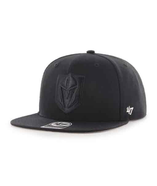 Vegas Golden Knights 47 Brand No Shot All Black Snapback Adjustable Hat