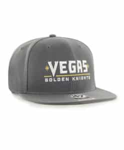 Vegas Golden Knights 47 Brand No Shot Script Charcoal Snapback Adjustable Hat