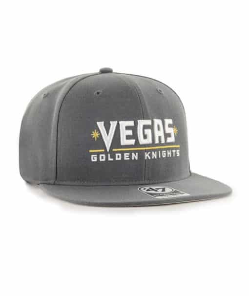Vegas Golden Knights 47 Brand No Shot Script Charcoal Snapback Adjustable Hat