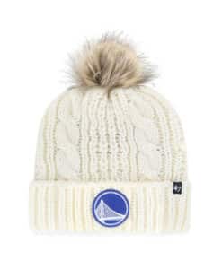 Golden State Warriors Women's 47 Brand White Cream Meeko Cuff Knit Hat