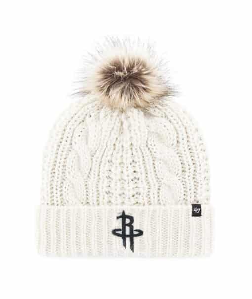 Houston Rockets Women's 47 Brand White Cream Meeko Cuff Knit Hat