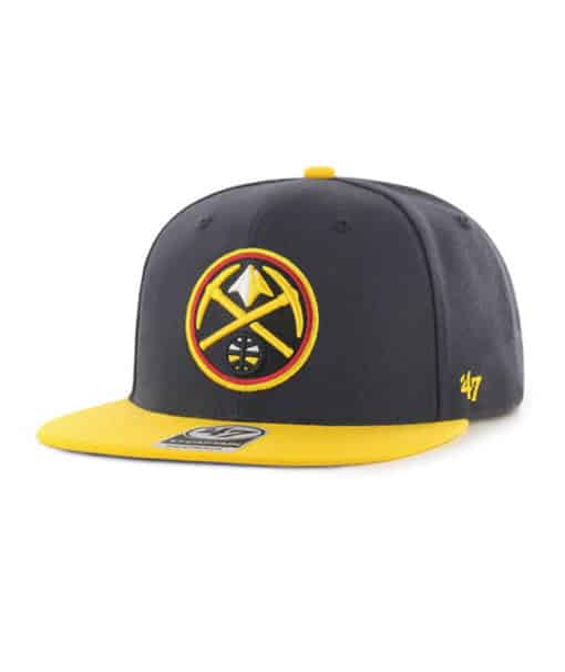 Denver Nuggets 47 Brand Navy Yellow No Shot Adjustable Snapback Hat