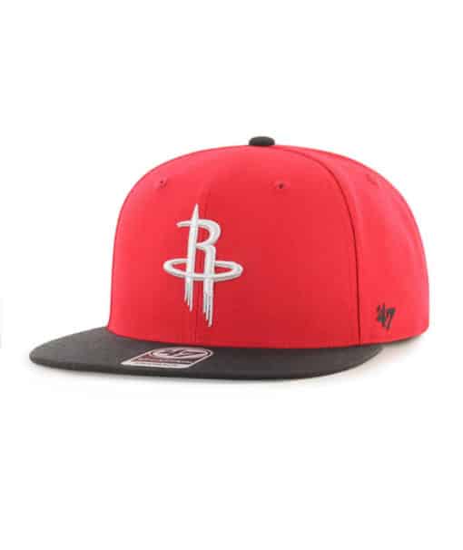 Houston Rockets 47 Brand Red Black No Shot Adjustable Snapback Hat