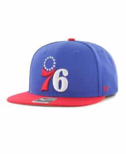 Philadelphia 76ers 47 Brand Blue Red No Shot Adjustable Snapback Hat