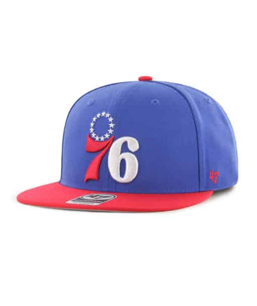 Philadelphia 76ers 47 Brand Blue Red No Shot Adjustable Snapback Hat