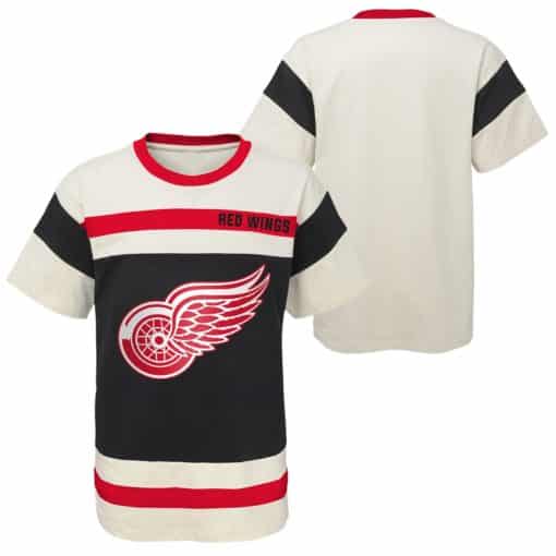 Detroit Red Wings YOUTH Cream Crew Jersey T-Shirt Tee