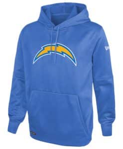Los Angeles Chargers Men's New Era Blue Raz Stadium Logo Pullover Hoodie