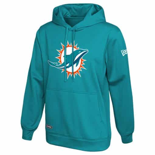 Miami Dolphins Men's New Era Stadium Aqua Pullover Hoodie