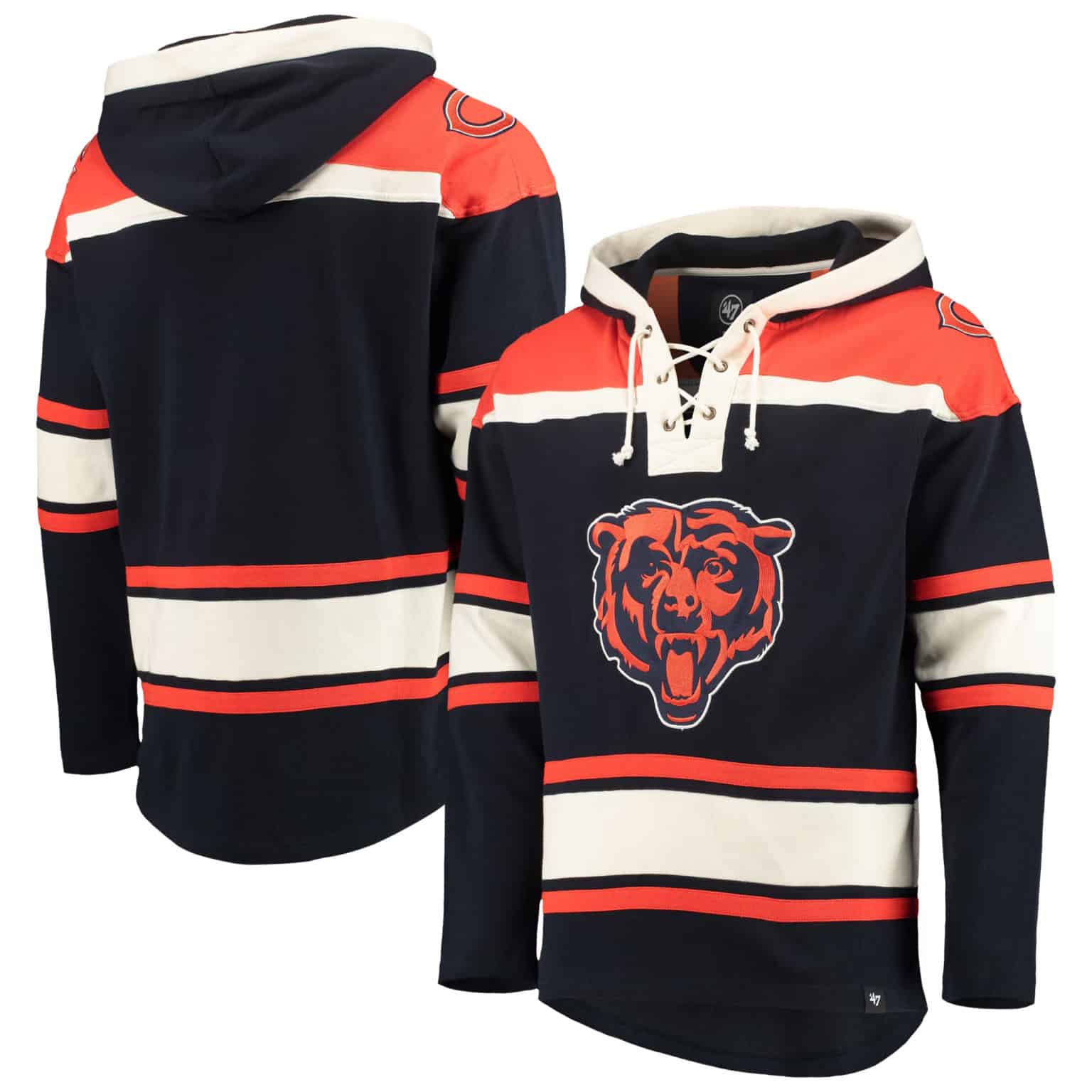 Chicago Bears Men's 47 Brand Classic Navy Pullover Jersey Hoodie ...