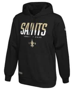 New Orleans Saints Men's New Era Black Big Stage Pullover Hoodie