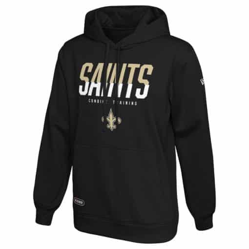 New Orleans Saints Men's New Era Black Big Stage Pullover Hoodie