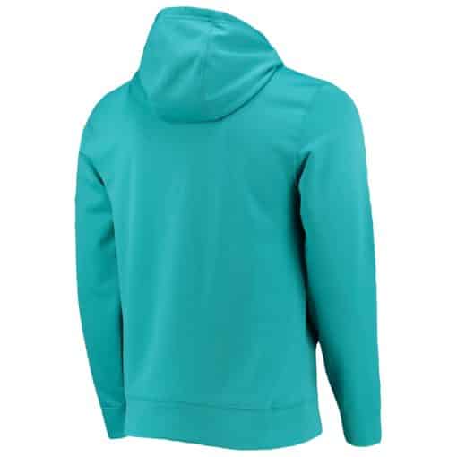 Miami Dolphins Men's New Era Aqua Big Stage Pullover Hoodie - Image 2
