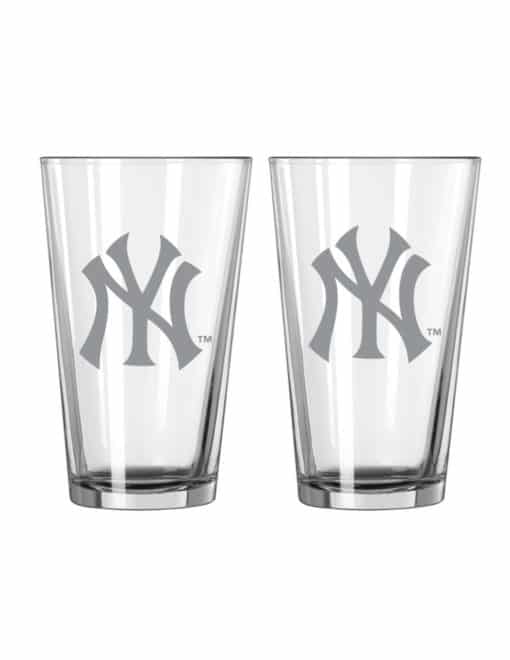 New York Yankees Frost Design Pint Glass Set
