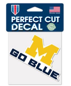 Michigan Wolverines Go Blue 4" x 4" Perfect Cut Color Decal