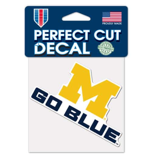 Michigan Wolverines Go Blue 4" x 4" Perfect Cut Color Decal