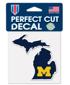 Michigan Wolverines 4x4 Perfect Cut State Shape Color Decal