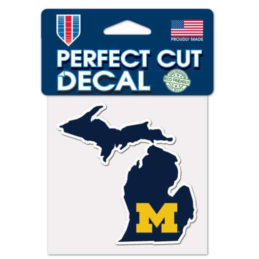 Michigan Wolverines 4x4 Perfect Cut State Shape Color Decal