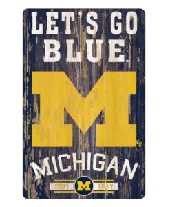 Michigan Wolverines Wood Sign - 11"x17" Slogan Design