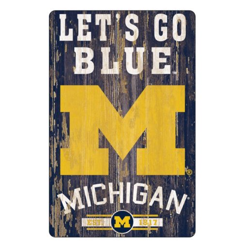 Michigan Wolverines Wood Sign - 11"x17" Slogan Design