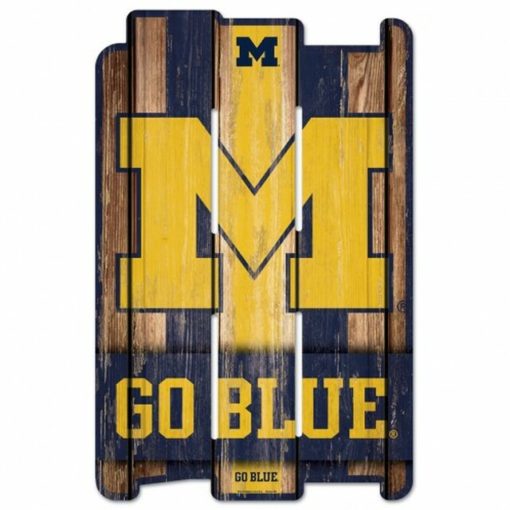 Michigan Wolverines 11" x 17" Wood Fence Sign