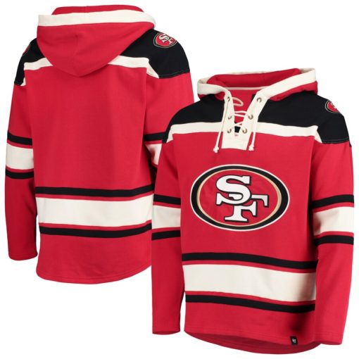 San Francisco 49ers Men's 47 Brand Red Pullover Jersey Hoodie