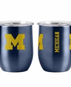 Michigan Wolverines Ultra Navy 16 oz Travel Tumbler Curved Beverage