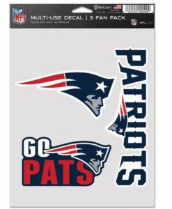 New England Patriots Decal Multi Use Fan 3 Pack