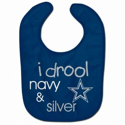 Dallas Cowboys Baby Bib I Drool Navy and Silver