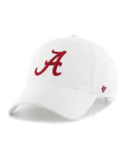 Alabama Crimson Tide 47 Brand White Clean Up Adjustable Hat