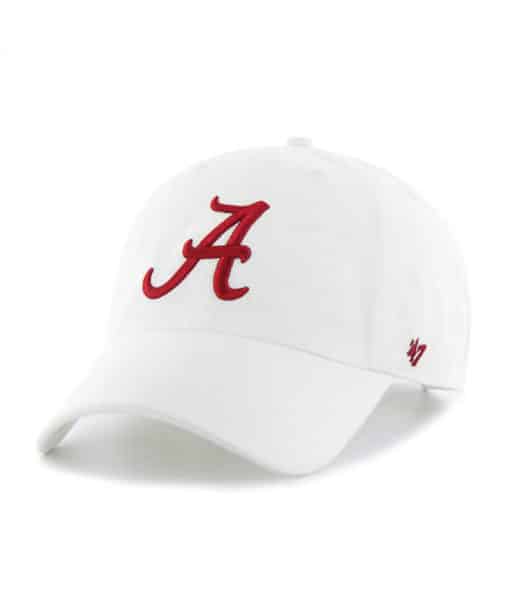 Alabama Crimson Tide 47 Brand White Clean Up Adjustable Hat
