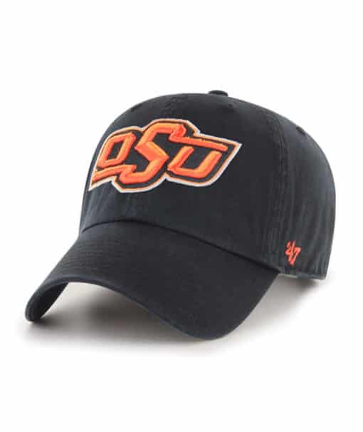 Oklahoma State Cowboys OSU 47 Brand Black Clean Up Adjustable Hat