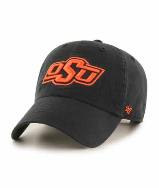 Oklahoma State Cowboys 47 Brand Black Clean Up Adjustable Hat