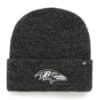 Baltimore Ravens 47 Brand ALL Black Brain Freeze Cuff Knit Hat