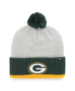 Green Bay Packers 47 Brand Crisp Gray Cuff Knit Hat