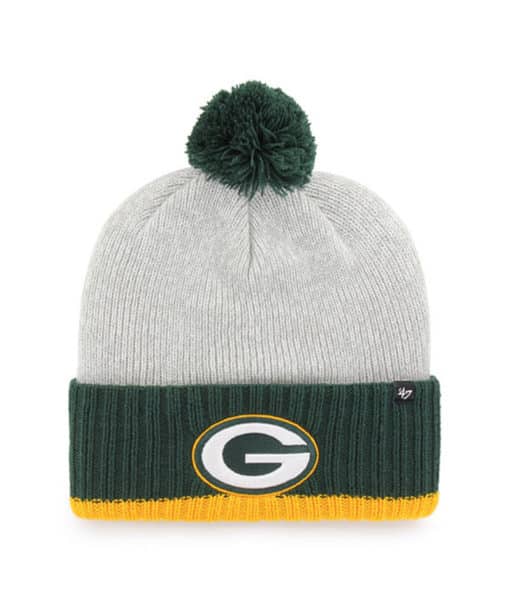 Green Bay Packers 47 Brand Crisp Gray Cuff Knit Hat