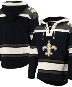 New Orleans Saints Men's 47 Brand Black Pullover Jersey Hoodie